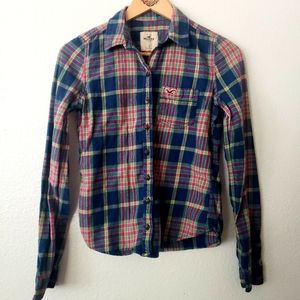 Hollister Plaid Button Up Cotton Shirt Small